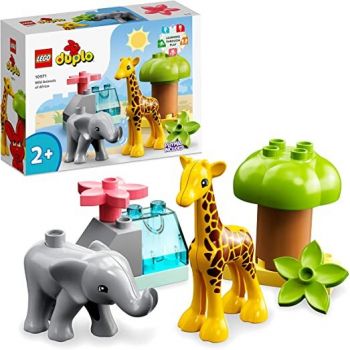 Jucarie 10971 DUPLO African Wild Animals Construction Toy (with Animal Figures and Playmat)