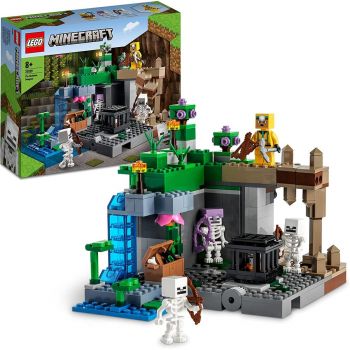 Jucarie 21189 Minecraft The Skeleton Dungeon Construction Toy (Set with Caves, Skeleton Figures, Enemy Creatures and Accessories)