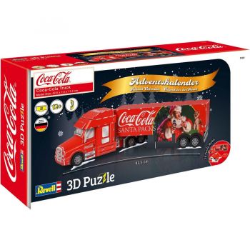 Jucarie 3D Puzzle Advent Calendar Coca-Cola Truck (red/multicolored)