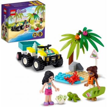 Jucarie 41697 Friends Turtle Rescue Truck Construction Toy (Animal Rescue with Sea Creatures Figures, Toy for Ages 6+ with Beach ATV and Trailer)