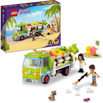 Jucarie 41712 Friends Recycling Car Construction Toy (Toy Garbage Truck with Emma and River Friends Minifigures)