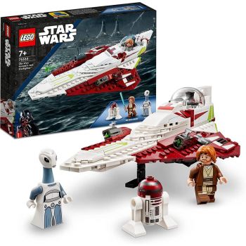 Jucarie 75333 Star Wars Obi-Wan Kenobis Jedi Starfighter Construction Toy (Buildable Set with Taun We, Droid Figure and Lightsaber, Attack of the Clones Set)