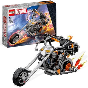 Jucarie 76245 Marvel Ghost Rider with Mech & Bike Construction Toy