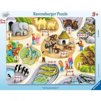 Jucarie Childrens puzzle first counting to 5 (17 pieces, frame puzzle)