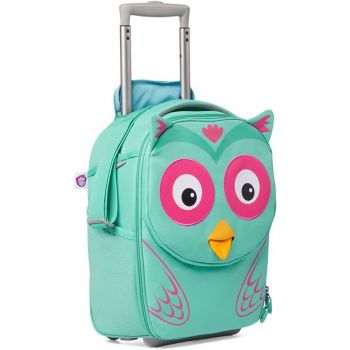 Jucarie childrens suitcase Eluise Owl, trolley (turquoise/pink)