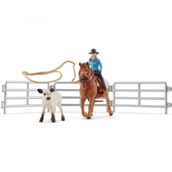 Jucarie Farm World Team Roping with Cowgirl, play figure