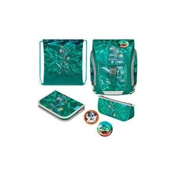 Jucarie FiloLight Plus Heavy Metal, school bag (green/grey, incl. filled 16-piece school case, pencil case, sports bag)