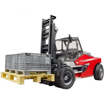 Jucarie Linde HT160 forklift with pallet, model vehicle (red/black, including 3 lattice boxes)