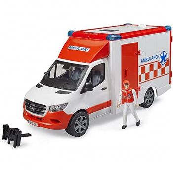 Jucarie MB Sprinter ambulance with driver, model vehicle (red/white)