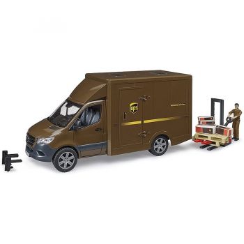 Jucarie MB Sprinter UPS with driver and accessories, model vehicle (brown)