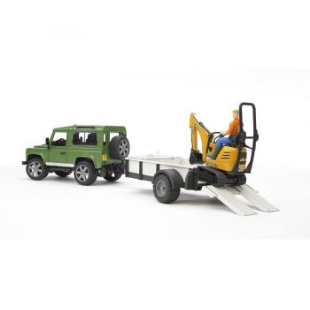 Jucarie Professional Series Land Rover Defender with Trailer - CAT and Man - 02593
