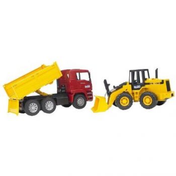 Jucarie Professional Series MAN TGA Construction Truck with Articulated Road Loader - 02752