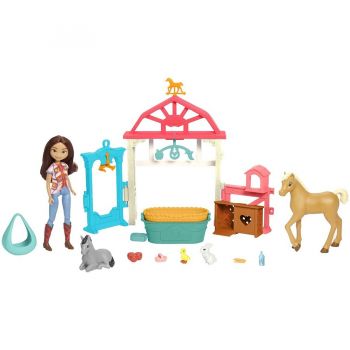 Jucarie Spirit Luckys Baby Animal Care Station With Pony & Foal Doll