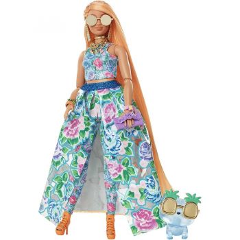 Mattel Extra Fancy doll in blue floral dress
