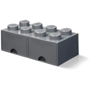 Room Copenhagen LEGO Storage Brick Drawer 8, storage box (dark grey, two drawers)