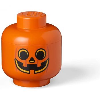 Room Copenhagen LEGO Storage Head Pumpkin, small, storage box (orange / black)