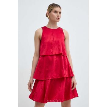 Armani Exchange rochie culoarea bej, midi, oversize de firma originala