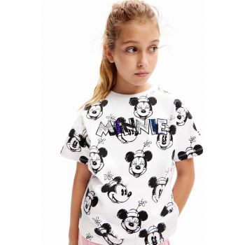 Desigual tricou de bumbac pentru copii culoarea alb ieftin