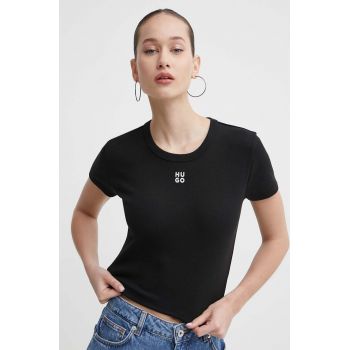 HUGO tricou femei, culoarea negru