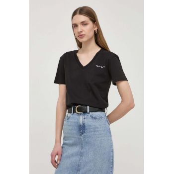 Karl Lagerfeld tricou din bumbac femei, culoarea negru