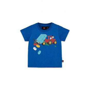 Lego tricou de bumbac pentru copii culoarea albastru marin, cu imprimeu