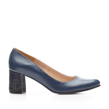 Pantofi eleganți damă din piele naturală - 852 Blue Box de firma original