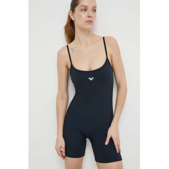 Roxy costum de yoga Heart Into It culoarea negru, cu decolteu rotund, ERJNS03476