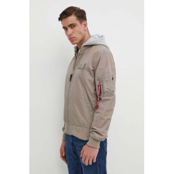 Alpha Industries geaca MA-1 TT Hood barbati, culoarea bej, de tranzitie, 196108