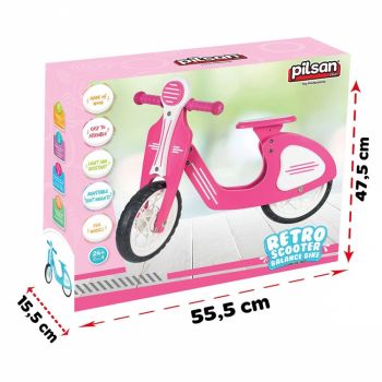 Bicicleta fara pedale cu roti EVA Pilsan Retro Pink