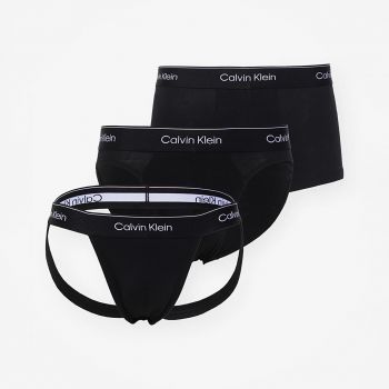 Calvin Klein Cotton Stretch Low Rise Jock Strap 3-Pack Black de firma originali