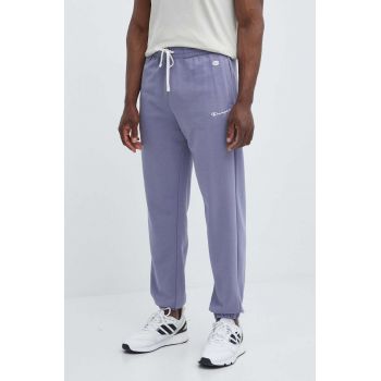 Champion pantaloni de trening culoarea violet, cu imprimeu, E20001 ieftini