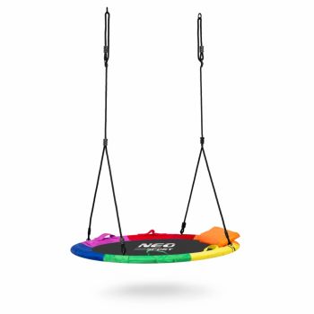 Leagan tip cuib pentru copii Neo-Sport 6 Multicolor XXL 110cm, cadru din otel, material impermeabil 600D PE Oxford, greutate suportata 150kg