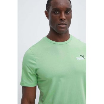 Puma tricou din bumbac bărbați, culoarea verde, melanj 674470 ieftin