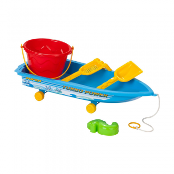 Set joaca pentru nisip cu 5 accesorii Blue Luxury Boat de firma originala