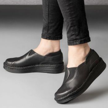 Pantofi confortabili din piele naturala 9005 negru