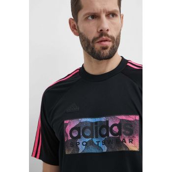 adidas tricou TIRO barbati, culoarea negru, cu imprimeu, IP3781 ieftin