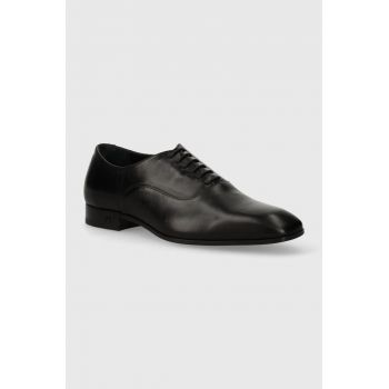 Karl Lagerfeld pantofi de piele SAMUEL barbati, culoarea negru, KL12334 de firma originali