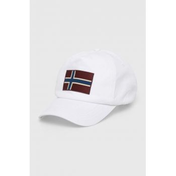 Napapijri șapcă de baseball din bumbac Falis 2 culoarea alb, cu imprimeu, NP0A4HNA0021 ieftina