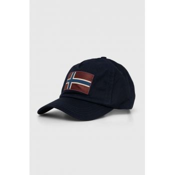 Napapijri șapcă de baseball din bumbac Falis 2 culoarea albastru marin, cu imprimeu, NP0A4HNA1761 de firma originala