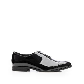 Pantofi eleganți bărbați din piele naturală, Leofex - 994 Negru Lac ieftin