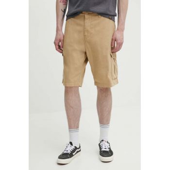 Quiksilver pantaloni scurti din bumbac culoarea maro ieftini