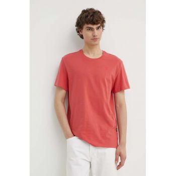 G-Star Raw tricou din bumbac barbati, culoarea roz, neted, D16411-336