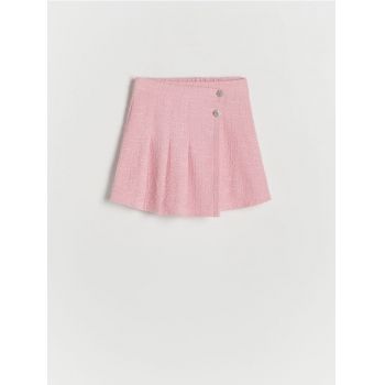 Reserved - Fustă din tweed - roz