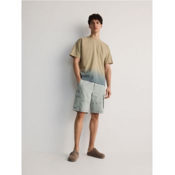 Reserved - Pantaloni scurți cargo - verde-pal