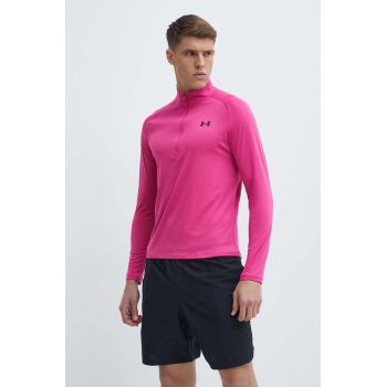 Under Armour hanorac de antrenament Tech 2.0 culoarea roz, melanj ieftin