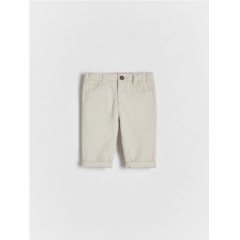 Reserved - Pantaloni chino cu conținut ridicat de bumbac - bej de firma original