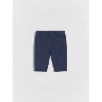 Reserved - Pantaloni chino cu conținut ridicat de bumbac - bleumarin ieftin