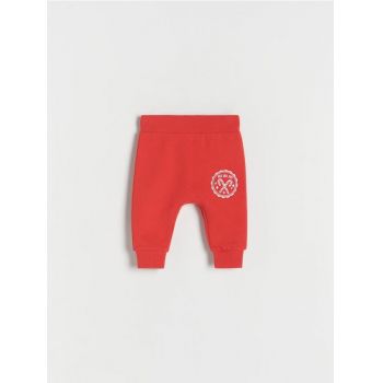 Reserved - Pantaloni cu model de Crăciun - roșu ieftin