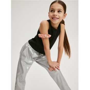 Reserved - Pantaloni din piele ecologică - argintiu