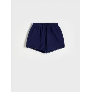 Reserved - Pantaloni scurți cu bandă decorativă - bleumarin